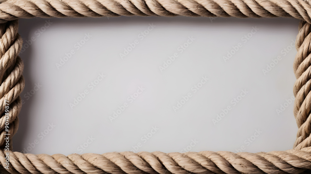 Frame made of rope, text space. Generative AI Frame made of rope, text space. Generative AI