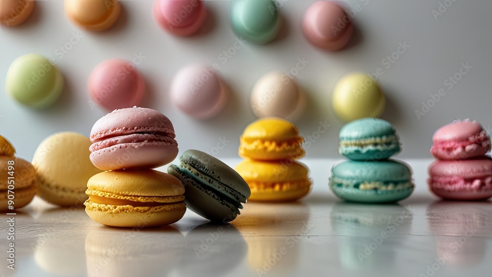 four macaroon with white background four macaroon with white background