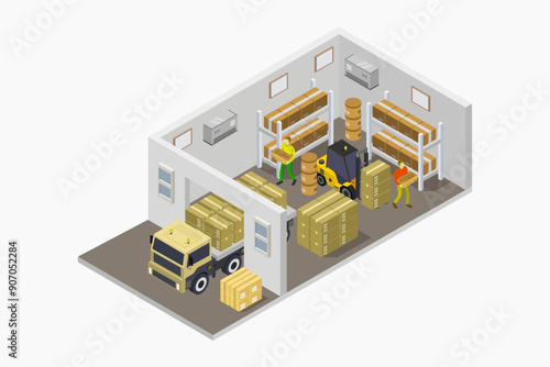 Warehouse Logistics Isometric