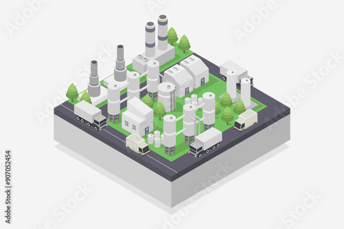 Isometric geothermal plant