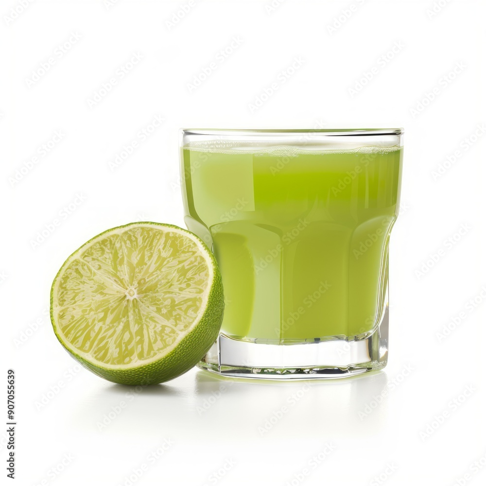 Medium shot of Soursop fruit juice in a glass near the Soursop fruit, isolated on a white background, Medium shot of Soursop fruit juice in a glass near the Soursop fruit, isolated on a white background,