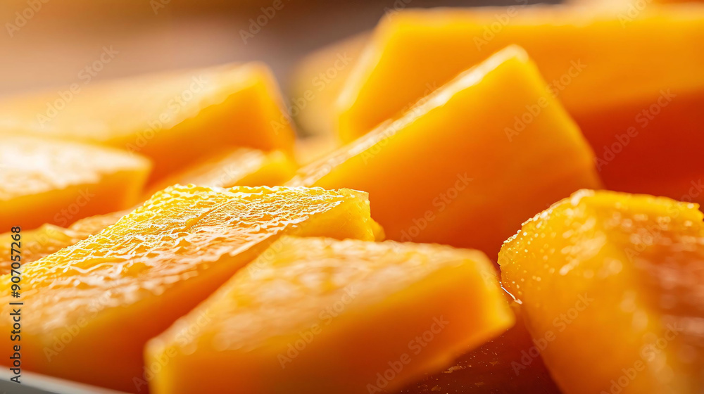 Close-Up of Fresh Sliced Mango Close-Up of Fresh Sliced Mango
