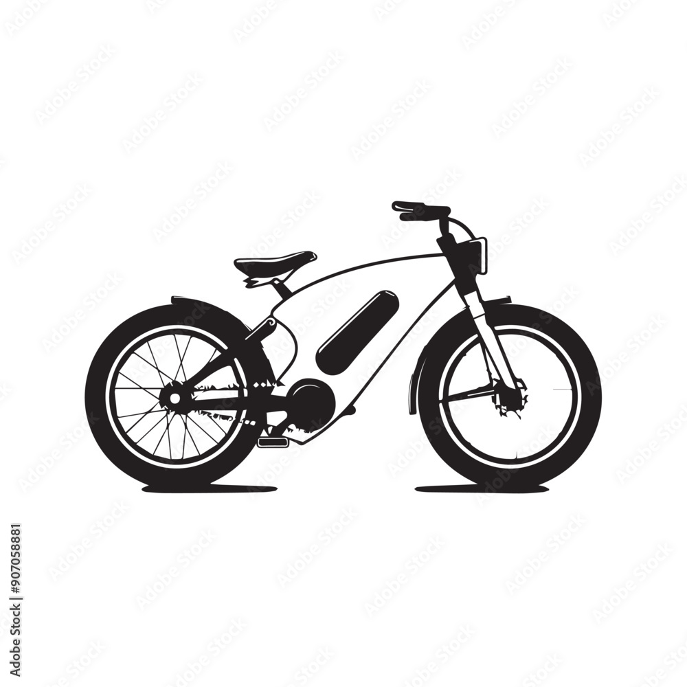 ELECTRIC BICYCLE in cartoon, doodle style . Image for t-shirt, web, mobile apps and ui. Isolated 2d vector illustration in logo, icon, sketch style, Eps 10, black and white. AI Generative ELECTRIC BICYCLE in cartoon, doodle style . Image for t-shirt, web, mobile apps and ui. Isolated 2d vector illustration in logo, icon, sketch style, Eps 10, black and white. AI Generative