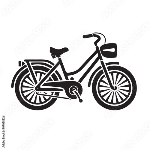 ELECTRIC BICYCLE in cartoon, doodle style . Image for t-shirt, web, mobile apps and ui. Isolated 2d vector illustration in logo, icon, sketch style, Eps 10, black and white. AI Generative