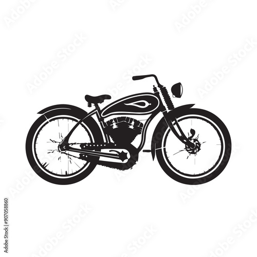 ELECTRIC BICYCLE in cartoon, doodle style . Image for t-shirt, web, mobile apps and ui. Isolated 2d vector illustration in logo, icon, sketch style, Eps 10, black and white. AI Generative