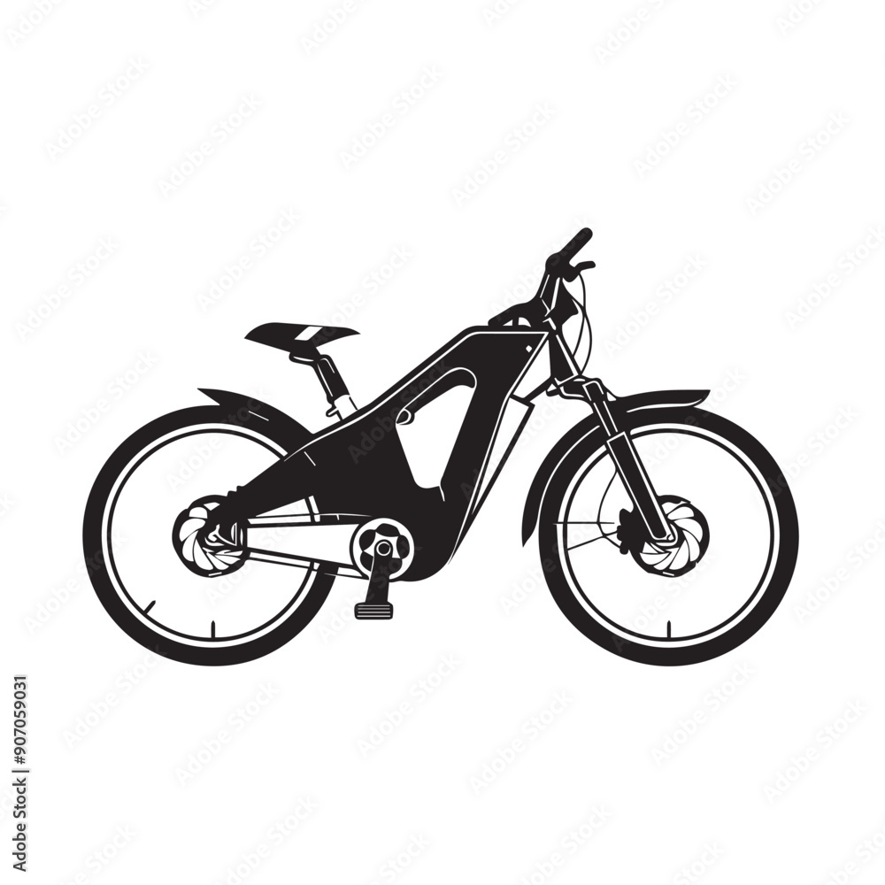 ELECTRIC BICYCLE in cartoon, doodle style . Image for t-shirt, web, mobile apps and ui. Isolated 2d vector illustration in logo, icon, sketch style, Eps 10, black and white. AI Generative ELECTRIC BICYCLE in cartoon, doodle style . Image for t-shirt, web, mobile apps and ui. Isolated 2d vector illustration in logo, icon, sketch style, Eps 10, black and white. AI Generative