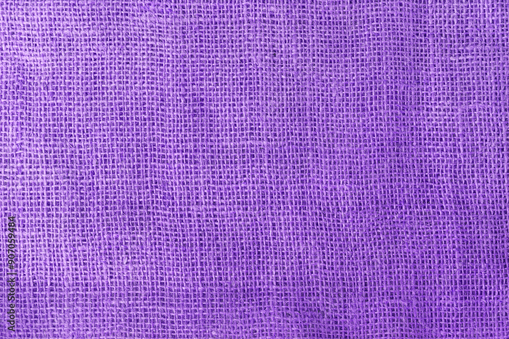 Fototapeta premium texture fabric burlap for sewing violet, purple background color macro