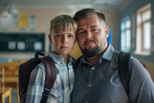 Father and son. School. Graduation. Family. School graduation. Fatherhood. Father's day.