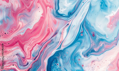 Beautiful Organic Abstract Wallpaper with Pink and Blue Hughes. photo