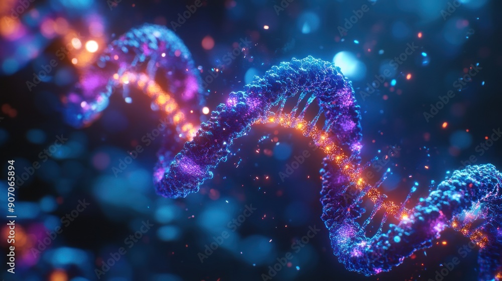 Glowing DNA Helix Abstract Glowing DNA Helix Abstract