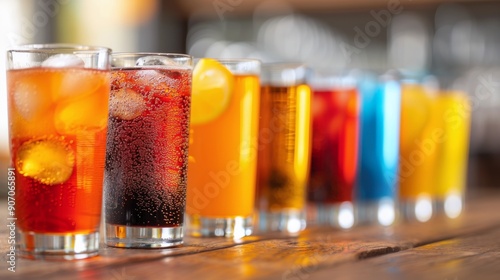 Vibrant Cocktails With Citrus Garnish at Sunset Celebration Event