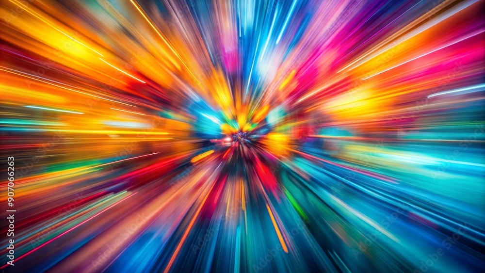 Fototapeta premium Abstract Light Trails in Motion, Speed , Zoom , Blur , Abstract , Lights , Design