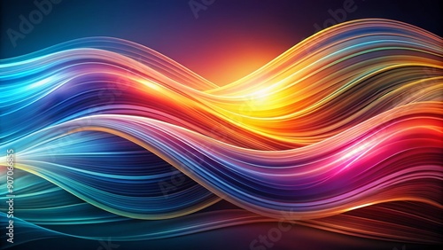 Abstract Wave of Light, Digital Art, Glowing Lines, Vibrant Colors, Abstract Background, Abstract, Digital