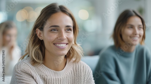 Two Women Engaged in Conversation in a Modern Cafe During Late Morning