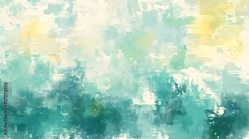 Abstract Watercolor Background in Green and Yellow Tones © rezor