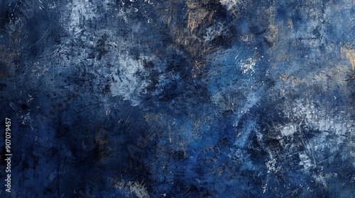 Abstract Blue Scratched Tex...