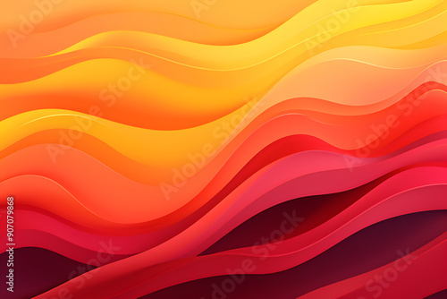 Abstract Gradient Waves in Red and background illustration