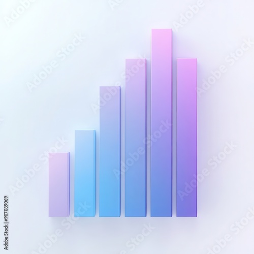 Free Download Modern Bar Chart with Light Blue and Purple Gradients on White Background - GFXLoad