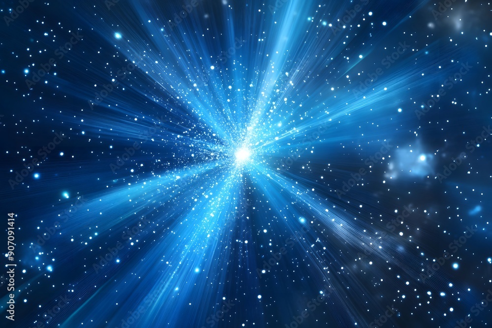 Abstract blue background with holographic starbursts Abstract blue background with holographic starbursts