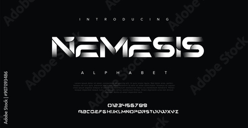 Foto Nemesis Elegant awesome alphabet letters font and number