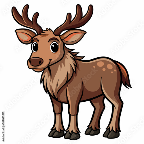 realistic cute moose vector illustration photo