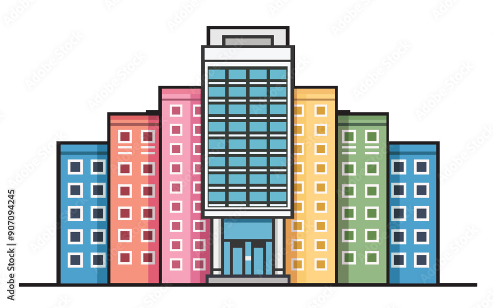 Fototapeta premium Corporate Colorful Building Vector