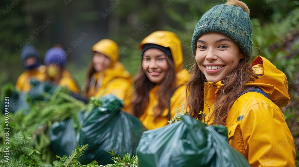 A group of young women are smiling A group of young women are smiling