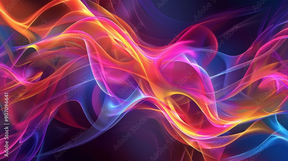 Abstract Digital Artwork of Intertwined Glowing Curves, digital art , abstract background , colorful , wave , glowing Abstract Digital Artwork of Intertwined Glowing Curves, digital art , abstract background , colorful , wave , glowing