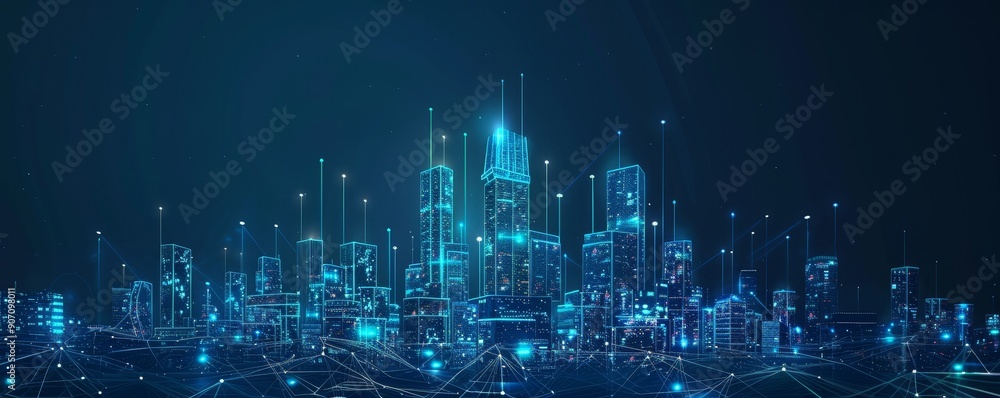 custom made wallpaper toronto digitalCyberpunk Cityscape Neon Glow and Digital Network, cyberpunk , city , digital , technology