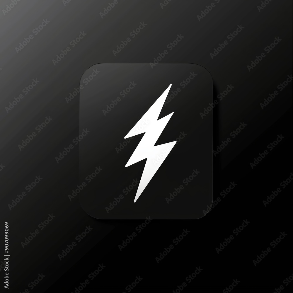 Stylized Lightning Bolt Icon on a Dark Background Stylized Lightning Bolt Icon on a Dark Background