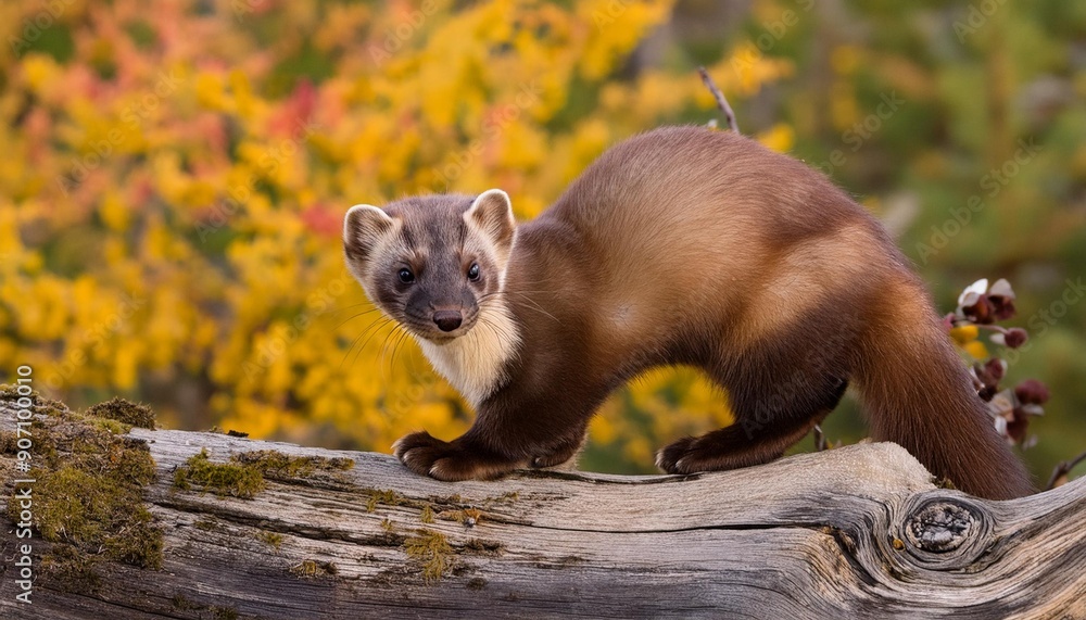 marten sitting on a tree marten sitting on a tree