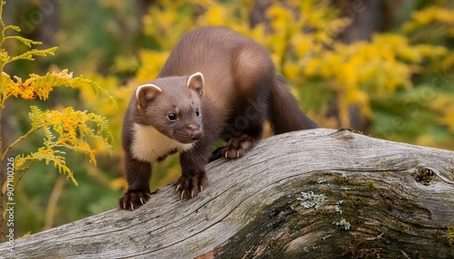 Obraz na płótnie marten sitting on a tree
