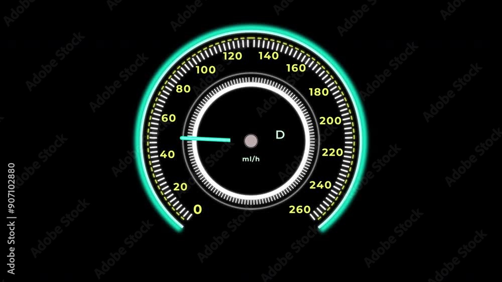 Mph Speed Dashboard Infographic On Black Background Mph Speed Dashboard Infographic On Black Background
