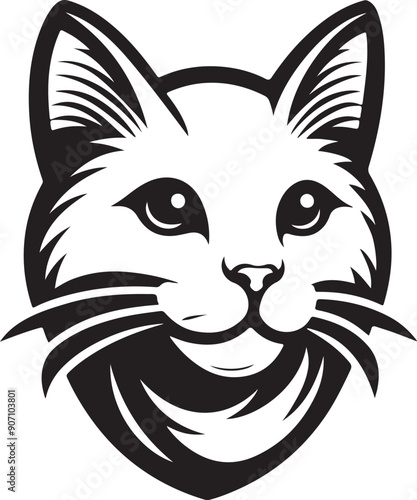 Cat head logo vector illustration .eps