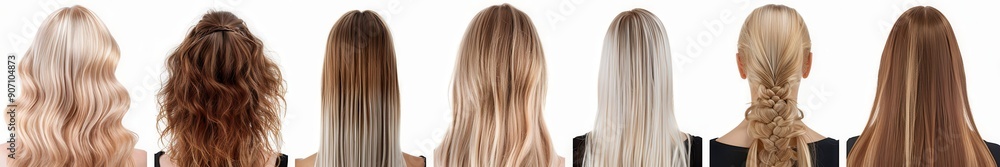 Different styles of purple-dyed haircuts. Different styles of purple-dyed haircuts.