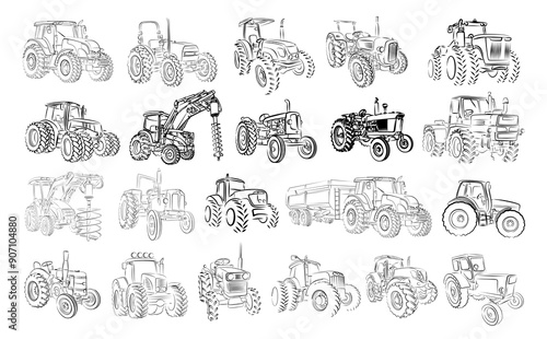 The big set of tractor sketches.