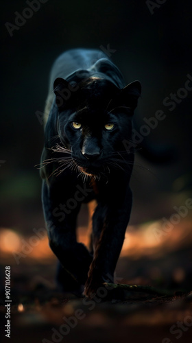 black panther, concept for the preservation of nature, created with generative AI technology
