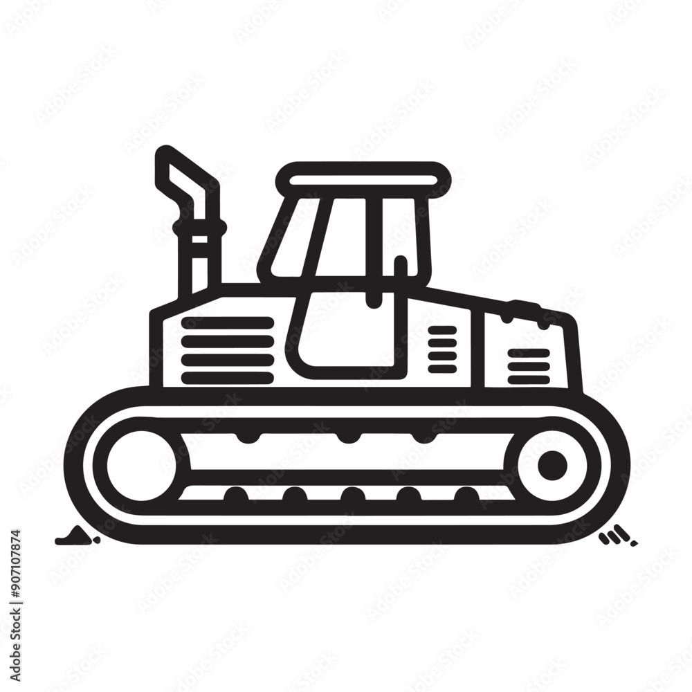 Bulldozer in cartoon, doodle style . Image for t-shirt, web, mobile apps and ui. Isolated 2d vector illustration in logo, icon, sketch style, Eps 10, black and white. AI Generative Bulldozer in cartoon, doodle style . Image for t-shirt, web, mobile apps and ui. Isolated 2d vector illustration in logo, icon, sketch style, Eps 10, black and white. AI Generative