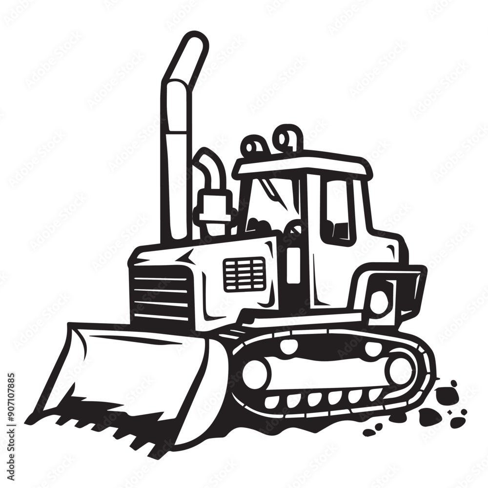 Bulldozer in cartoon, doodle style . Image for t-shirt, web, mobile apps and ui. Isolated 2d vector illustration in logo, icon, sketch style, Eps 10, black and white. AI Generative Bulldozer in cartoon, doodle style . Image for t-shirt, web, mobile apps and ui. Isolated 2d vector illustration in logo, icon, sketch style, Eps 10, black and white. AI Generative