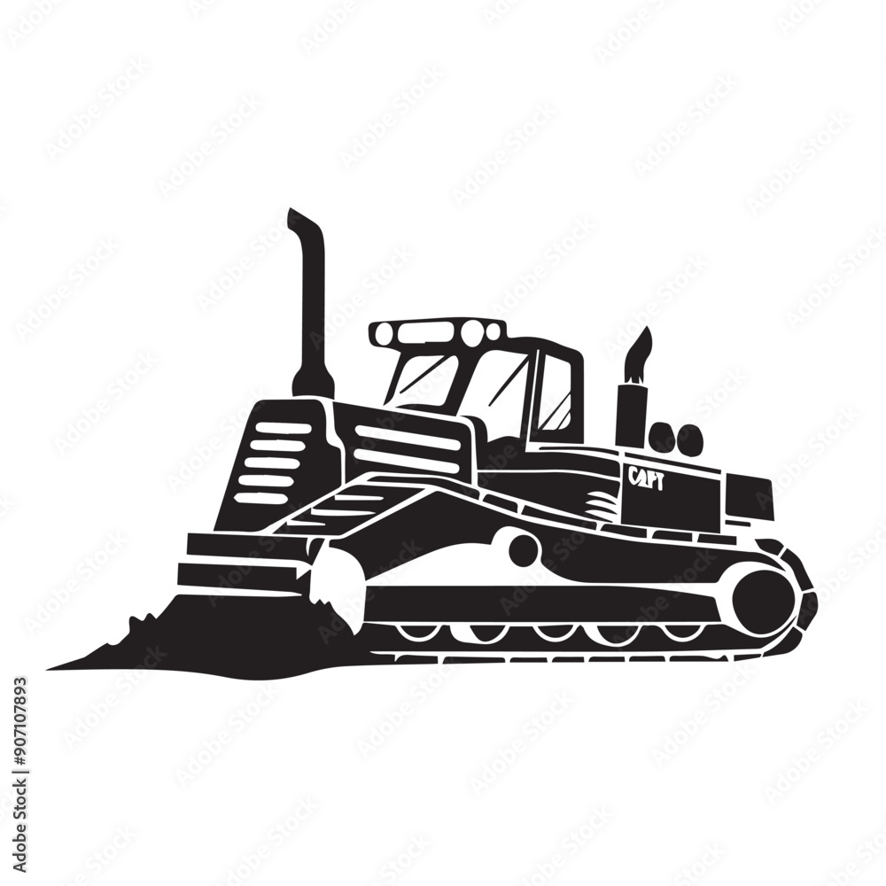 Bulldozer in cartoon, doodle style . Image for t-shirt, web, mobile apps and ui. Isolated 2d vector illustration in logo, icon, sketch style, Eps 10, black and white. AI Generative Bulldozer in cartoon, doodle style . Image for t-shirt, web, mobile apps and ui. Isolated 2d vector illustration in logo, icon, sketch style, Eps 10, black and white. AI Generative