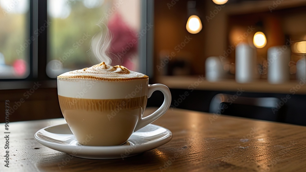 coffe latte,top pose of cup to see latte with white background coffe latte,top pose of cup to see latte with white background
