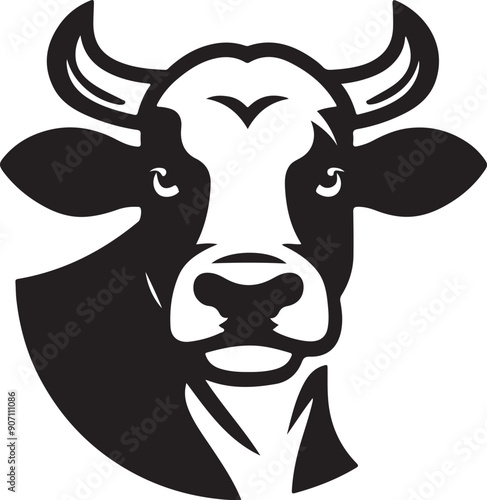 Cow head logo vector illustration.eps