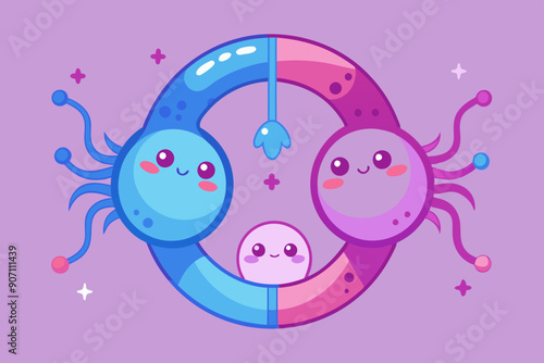 A sexual reproduction vector art illustration