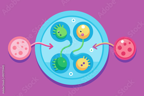 A sexual reproduction vector art illustration