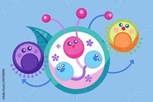 A sexual reproduction vector art illustration