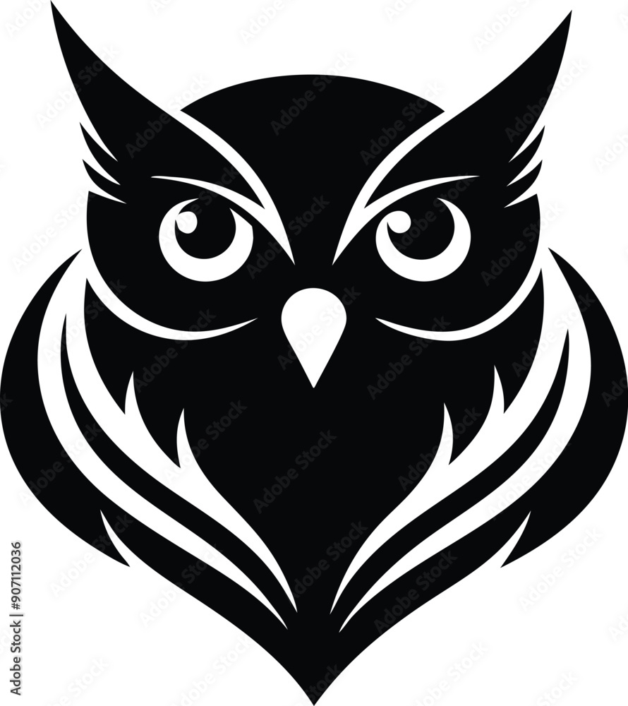 Black Owl Vector Illustration Design Black Owl Vector Illustration Design