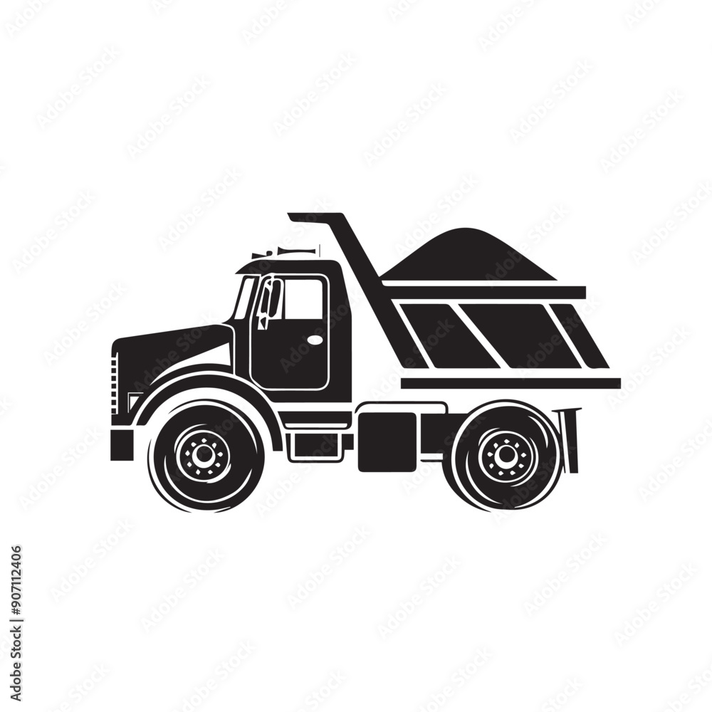 DUMP TRUCK in cartoon, doodle style . Image for t-shirt, web, mobile apps and ui. Isolated 2d vector illustration in logo, icon, sketch style, Eps 10, black and white. AI Generative DUMP TRUCK in cartoon, doodle style . Image for t-shirt, web, mobile apps and ui. Isolated 2d vector illustration in logo, icon, sketch style, Eps 10, black and white. AI Generative