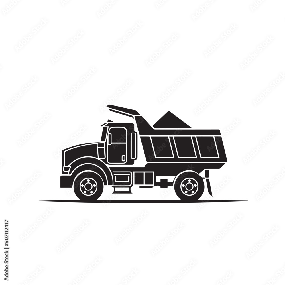 DUMP TRUCK in cartoon, doodle style . Image for t-shirt, web, mobile apps and ui. Isolated 2d vector illustration in logo, icon, sketch style, Eps 10, black and white. AI Generative DUMP TRUCK in cartoon, doodle style . Image for t-shirt, web, mobile apps and ui. Isolated 2d vector illustration in logo, icon, sketch style, Eps 10, black and white. AI Generative