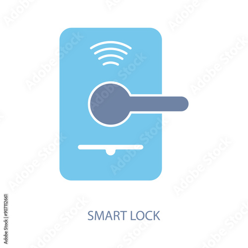 smart lock concept line icon. Simple element illustration. smart lock concept outline symbol design.