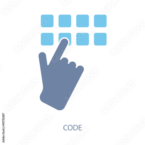 code concept line icon. Simple element illustration. code concept outline symbol design.